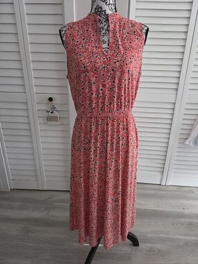 Anne Klein Pink Floral Midi Dress
